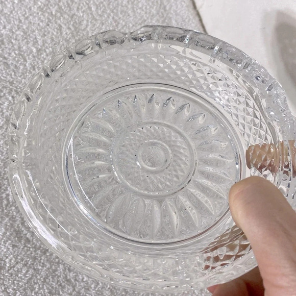 Vintage Clear Glass Ashtray Trinket  Dish - Picture 7 of 10